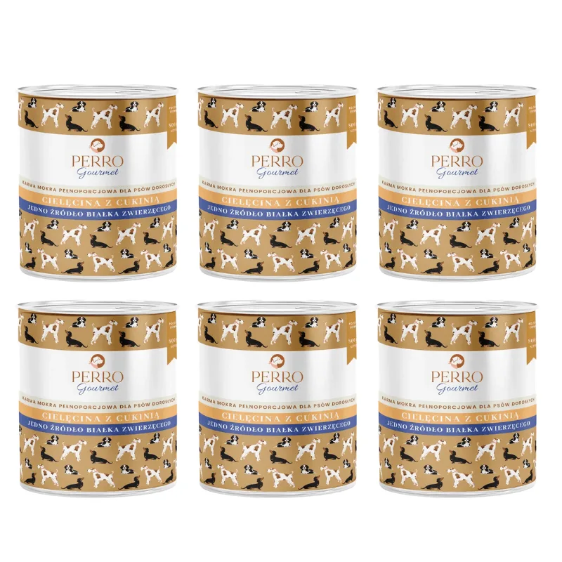 Perro Gourmet cielęcina z cukinią adult 800 g × 6