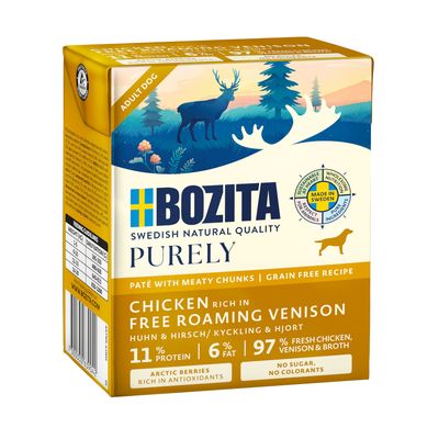 Bozita Purely jeleń, kurczak adult 370 g × 24