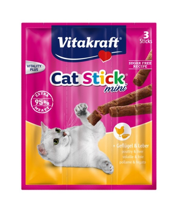 Vitakraft Cat Stick Mini drób, wątróbka 18 g × 3
