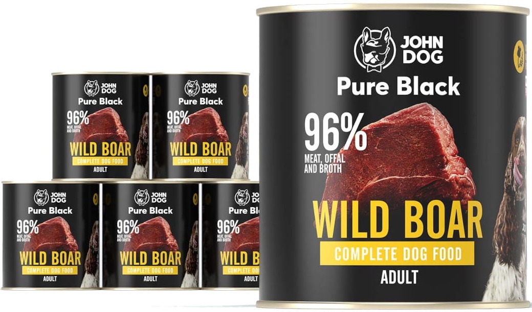 John Dog Pure Black dziczyzna adult 800 g × 6