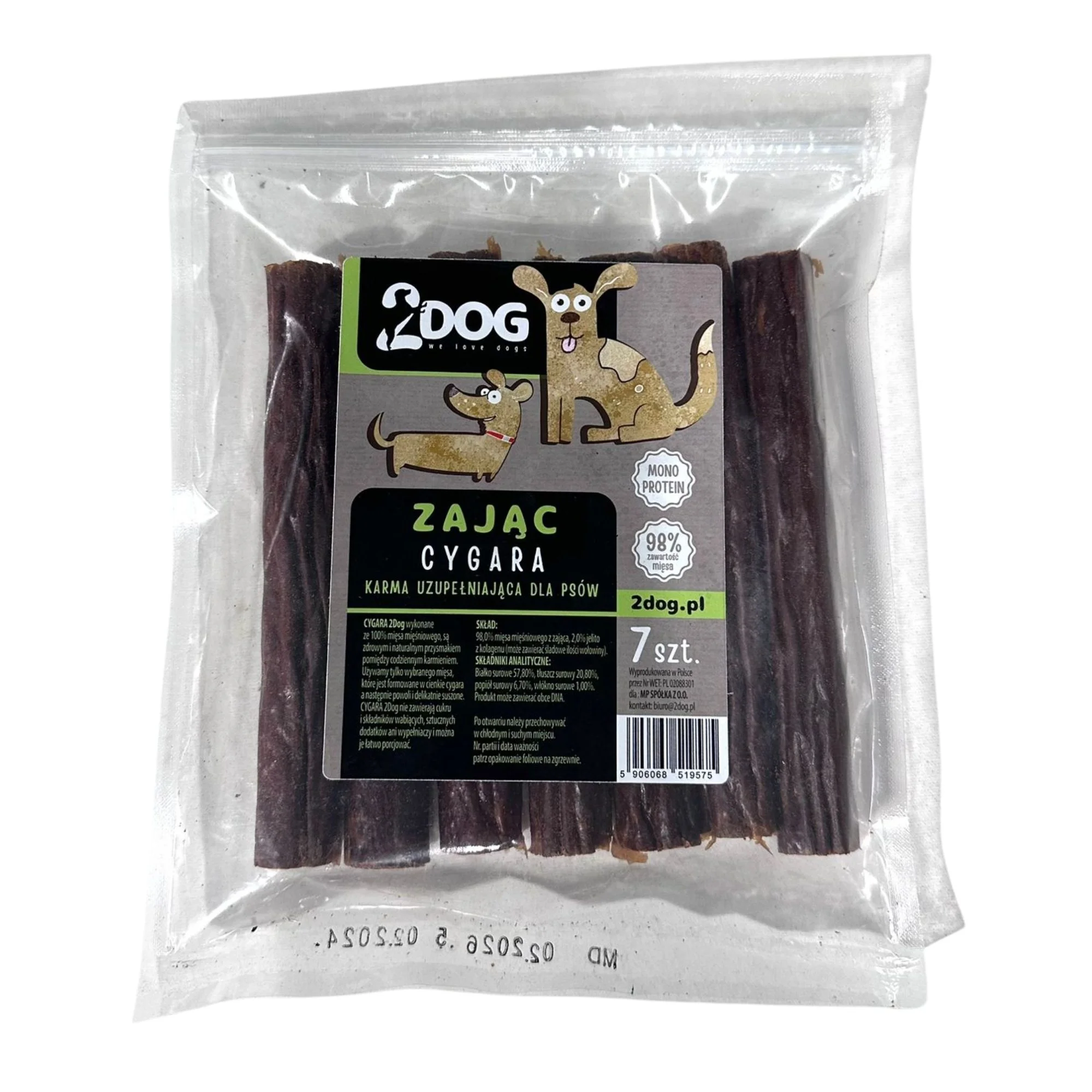 2Dog zając 21 g × 7