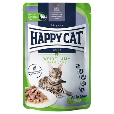 Happy Cat Skin & Coat jagnięcina w sosie 85 g × 12