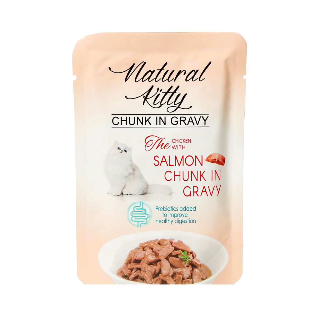 Natural Kitty Premium kurczak, łosoś w sosie 85 g