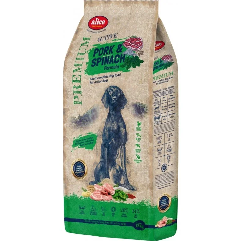Alice Professional Active wieprzowina ze szpinakiem adult 17 kg