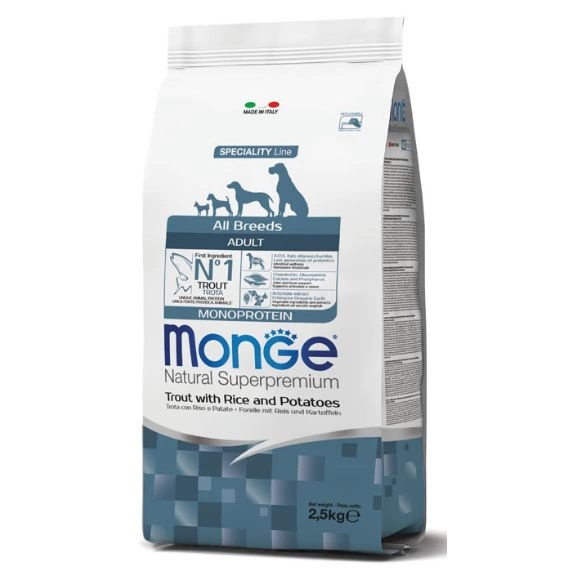 Monge Monoprotein pstrąg z ryżem adult 12 kg