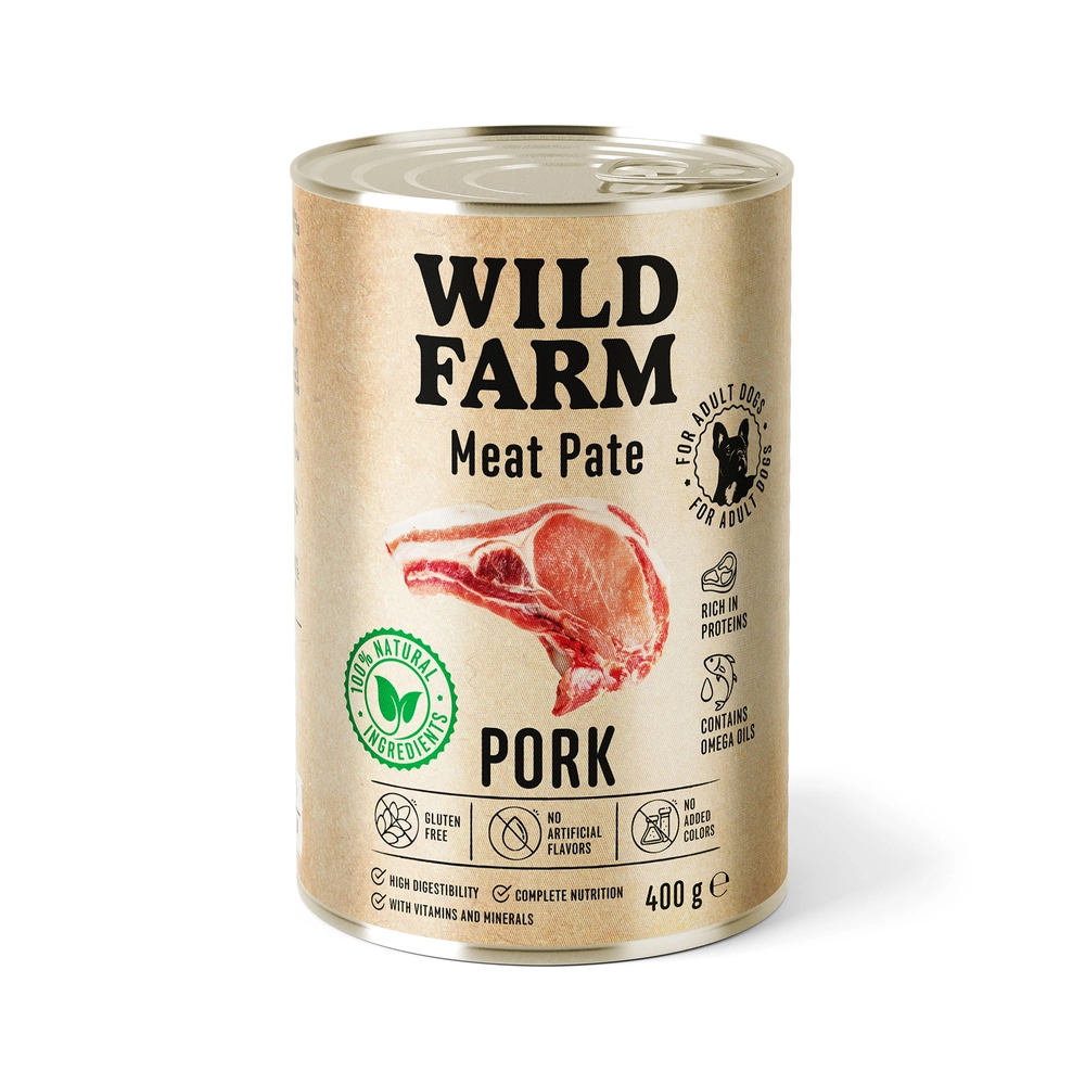 Wild Farm Pate wieprzowina adult 400 g