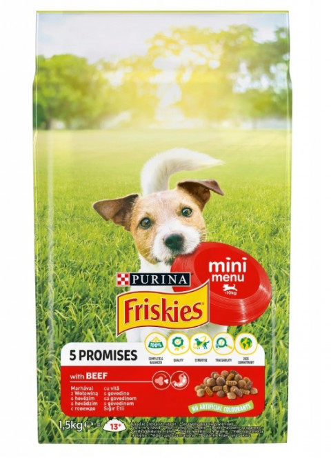 Purina Friskies wołowina adult małe rasy 1,5 kg