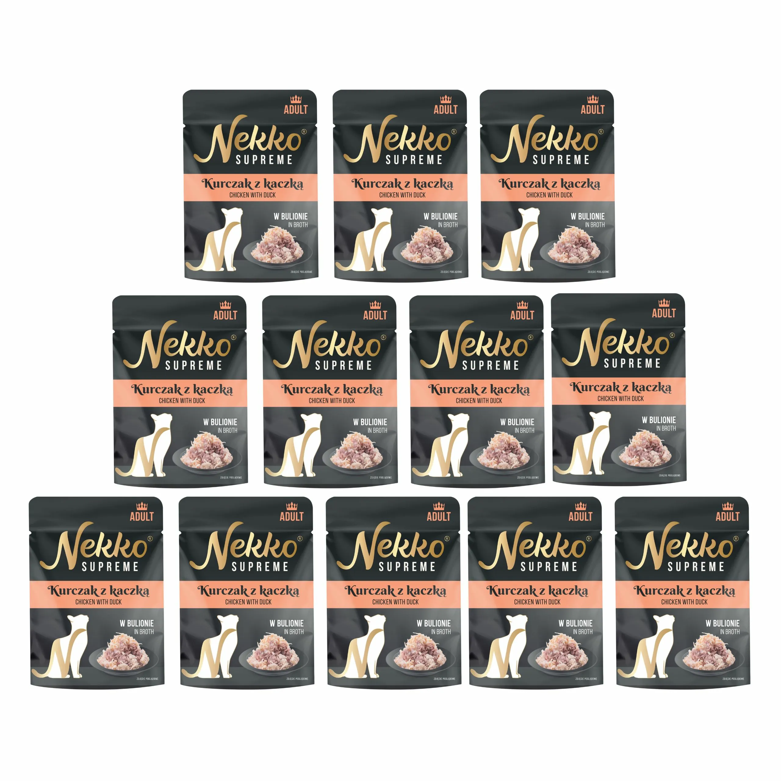 Nekko Supreme kaczka, kurczak w bulionie adult 70 g × 12