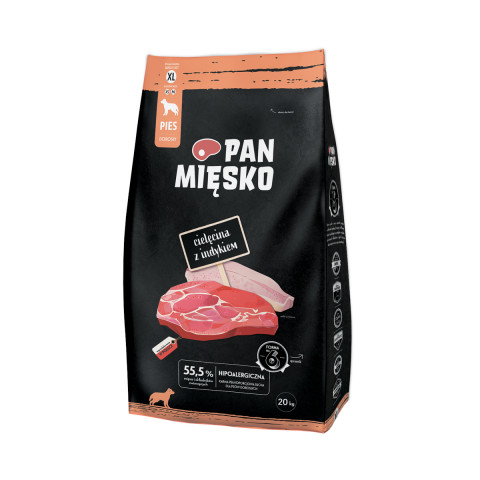 Pan Mięsko cielęcina, indyk adult duże rasy 20 kg