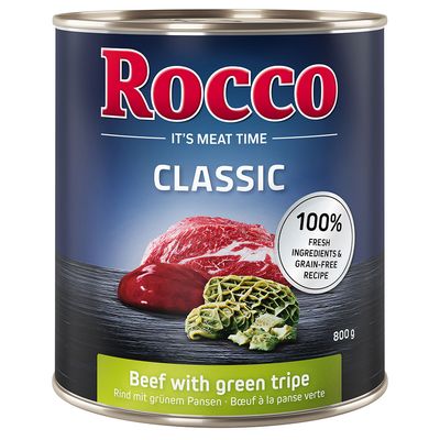 Rocco Classic wołowina, zielone żwacze adult 800 g × 24