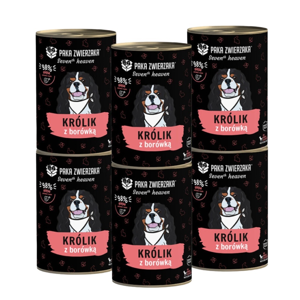 Paka Zwierzaka Seventh Heaven królik z borówką 400 g × 6