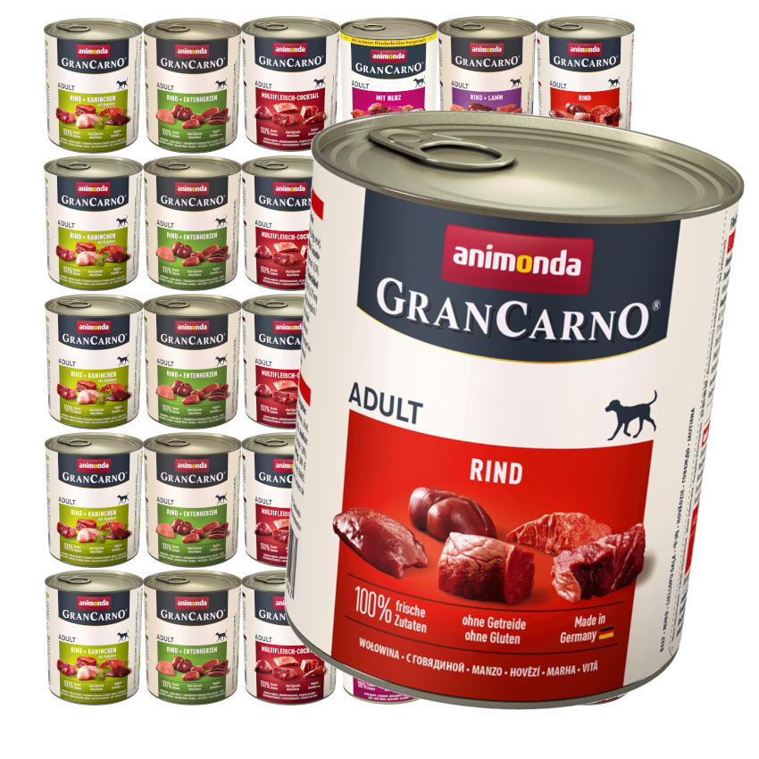 Animonda GranCarno dziczyzna, indyk, jeleń, kaczka, wołowina adult 800 g × 30