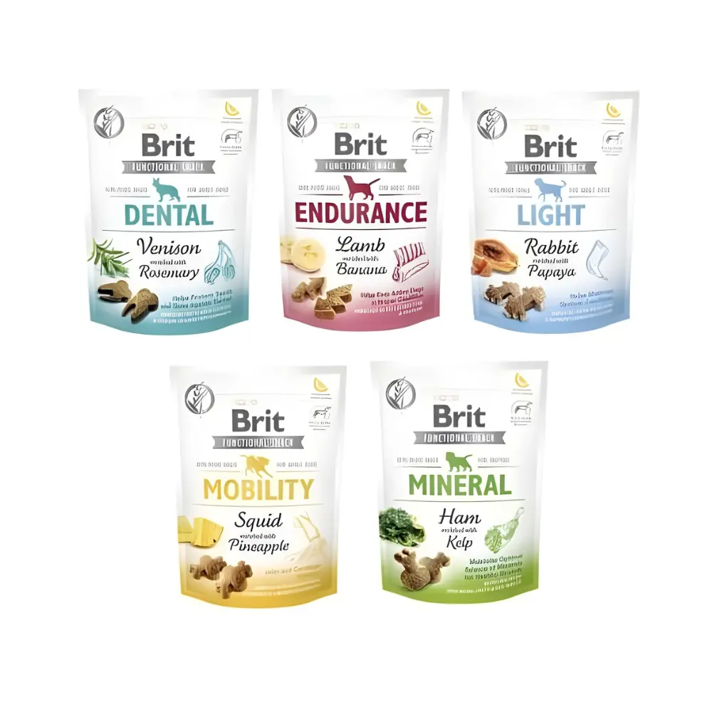 Brit Functional Snack dziczyzna, jagnięcina, kałamarnica, kryl, królik 150 g × 5