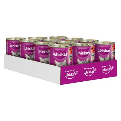 Whiskas wołowina w bulionie adult 400 g × 12