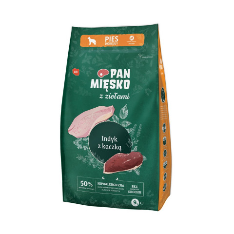 Pan Mięsko z Ziołami indyk, kaczka adult średnie rasy 9 kg