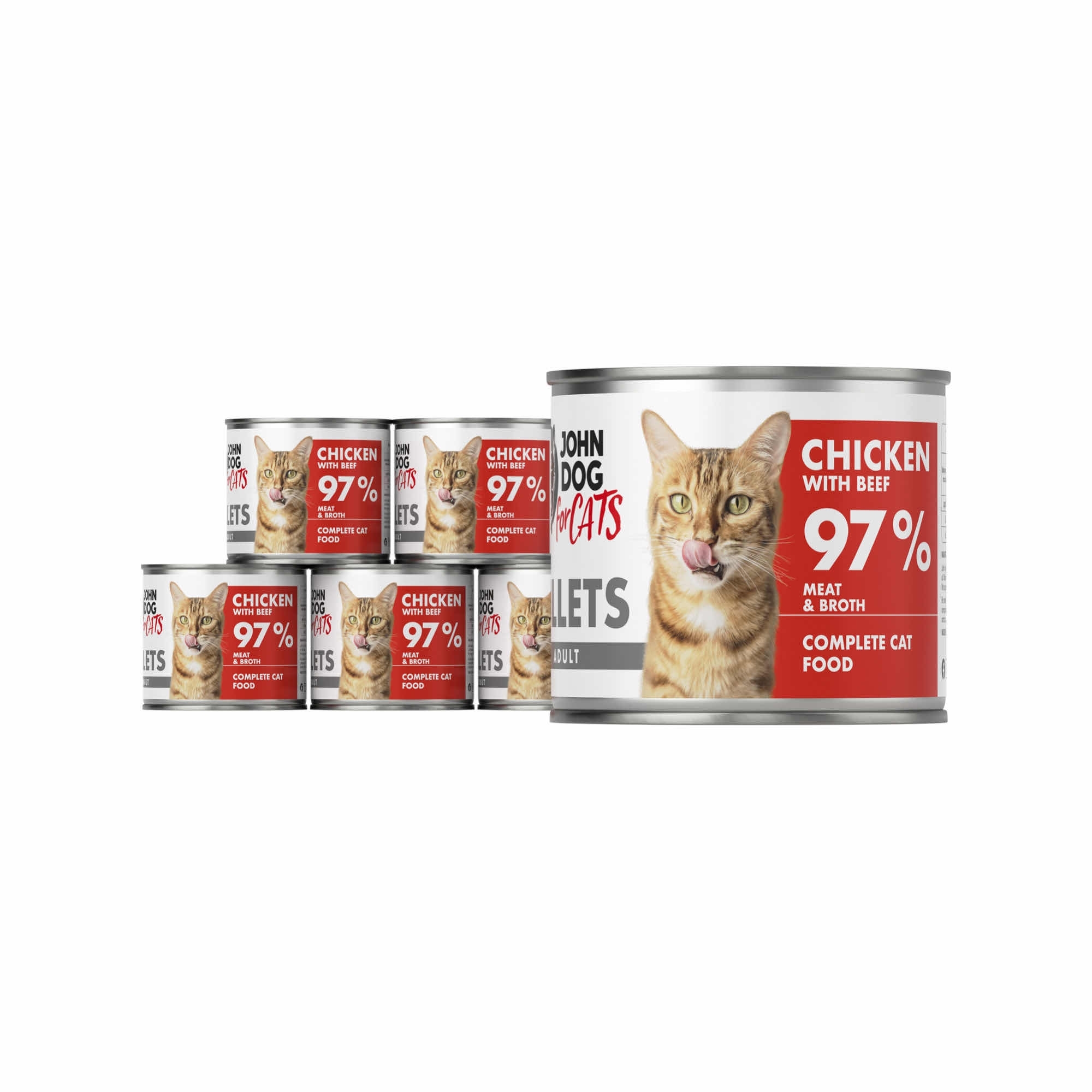 John Dog For Cats kurczak, wołowina w sosie adult 140 g × 6