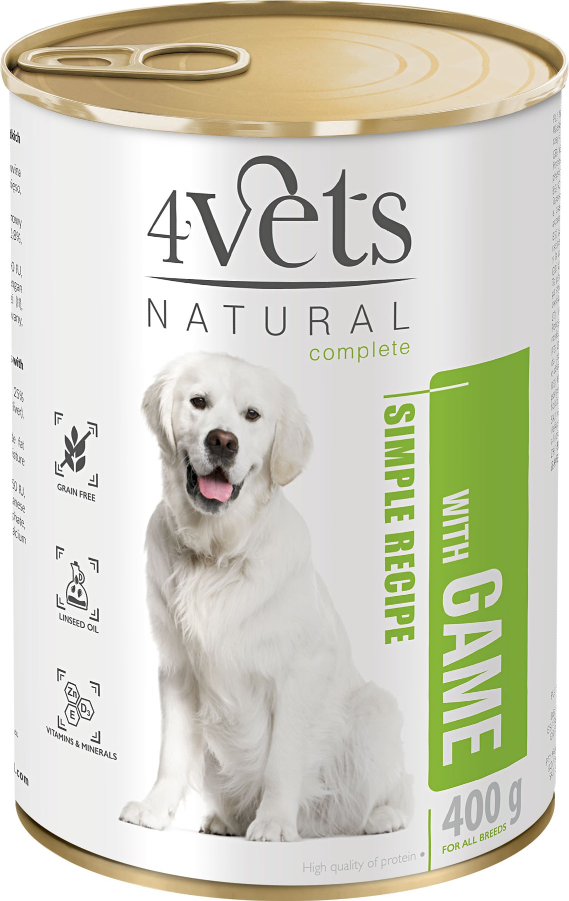 4Vets Natural dziczyzna adult 400 g