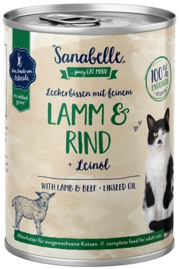 Sanabelle jagnięcina, wołowina z olejem lnianym adult 400 g