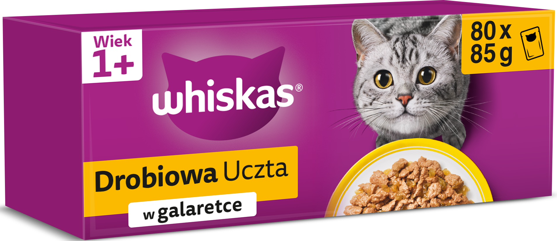 Whiskas mix smaków w galaretce adult 85 g × 80