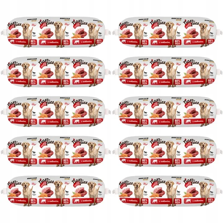 Nasz Pies Baton wołowina adult 1 kg × 10