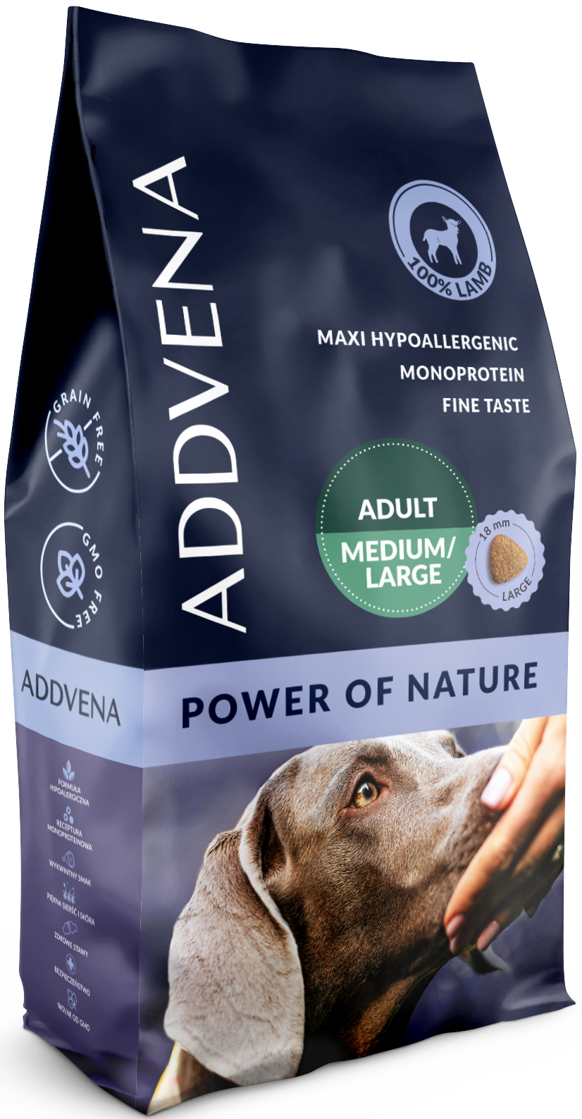 Addvena Power of Nature jagnięcina adult średnie rasy, duże rasy 10 kg