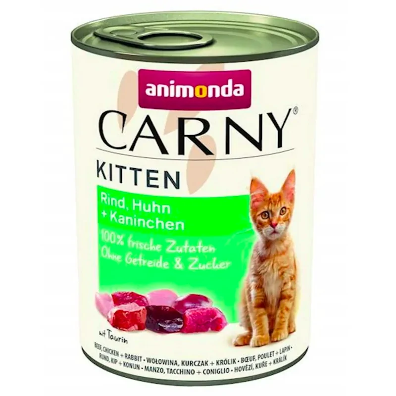 Animonda Carny królik, kurczak kawałki kitten 400 g