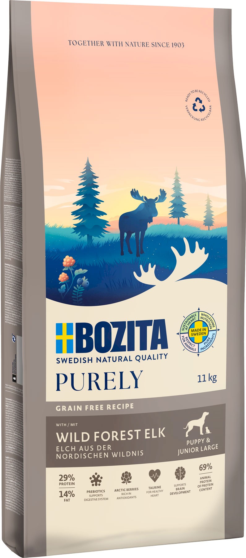 Bozita Purely łoś junior duże rasy 11 kg