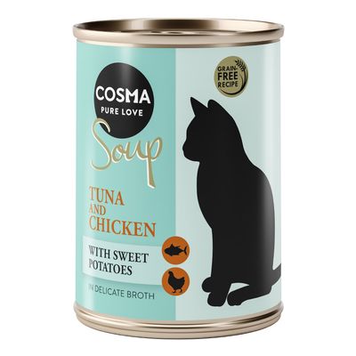 Cosma Soup Indoor kurczak, tuńczyk z batatem w bulionie adult 100 g × 24