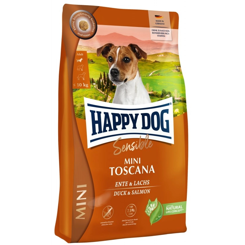 Happy Dog Sensible kaczka, łosoś adult małe rasy 4 kg