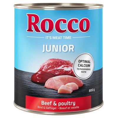 Rocco drób, wołowina junior 800 g × 24