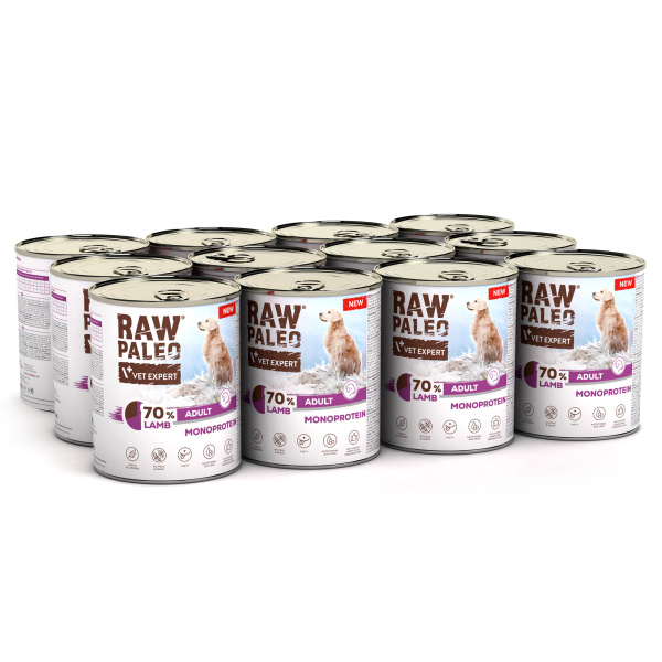 VetExpert Raw Paleo jagnięcina adult 800 g × 12