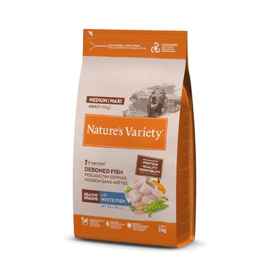 Nature's Variety Healthy Grains biała ryba adult średnie i duże rasy 3 kg
