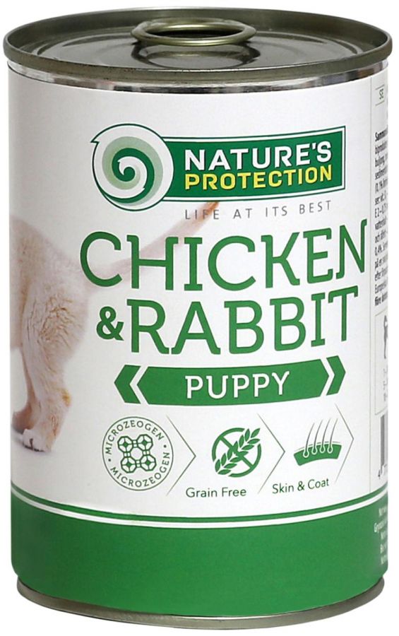 Nature's Protection kurczak, królik puppy 400 g