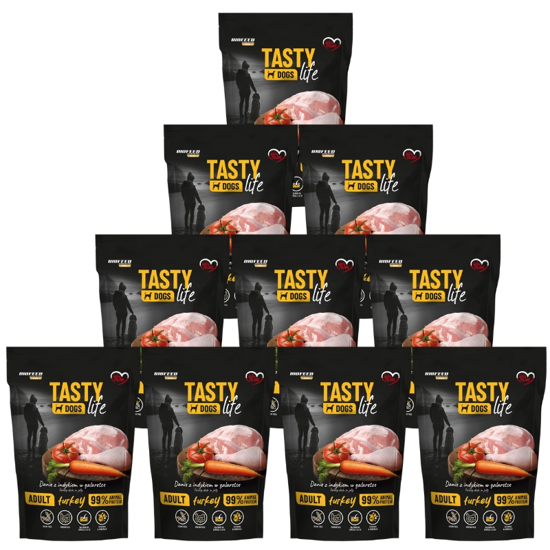 BioFeed Tasty Dogs Life indyk adult 150 g × 10