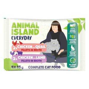 Animal Island Everyday Skin & Coat mix smaków w bulionie 85 g × 4
