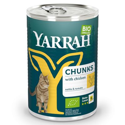 Yarrah Bio Chunks kurczak z pokrzywą i pomidorami w sosie adult 405 g × 6