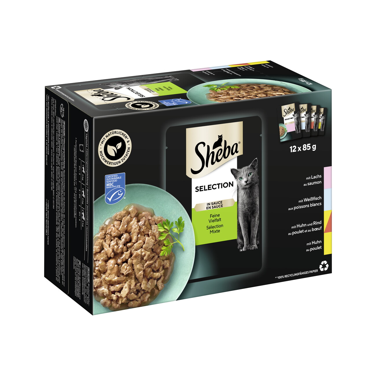 Sheba Selection mix smaków w sosie adult 85 g × 12