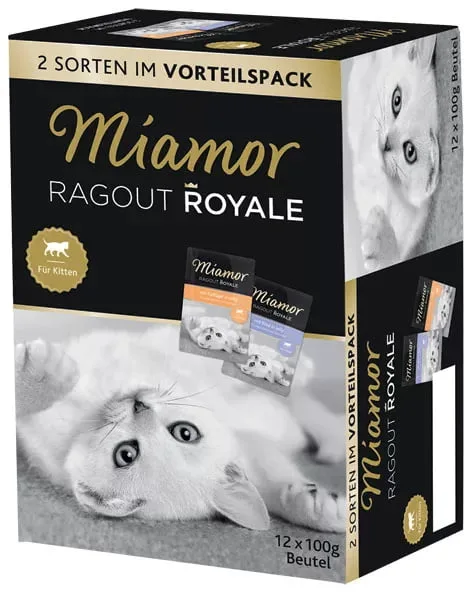Miamor Ragout Royale drób, wołowina w galaretce kitten 100 g × 12