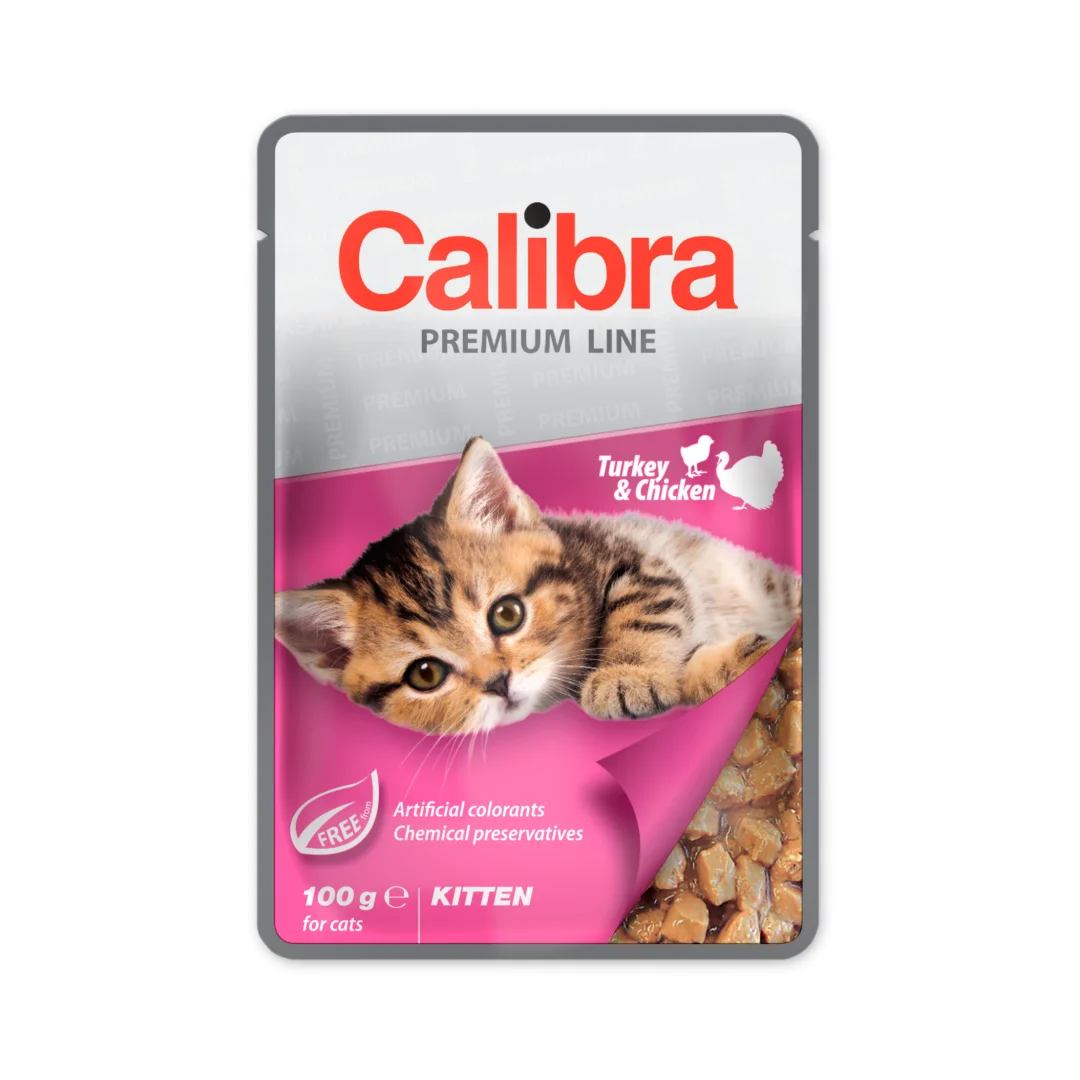 Calibra Premium Line indyk, kurczak w sosie kitten 100 g