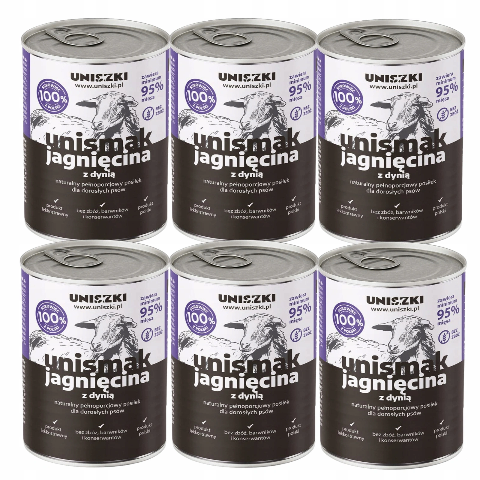 Uniszki Unismak jagnięcina adult 800 g × 6