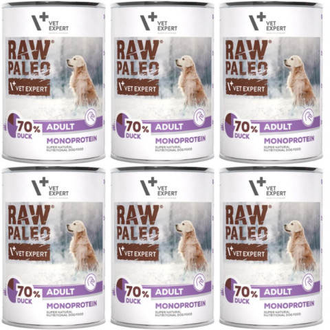 VetExpert Raw Paleo kaczka adult 400 g × 6