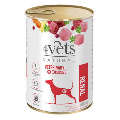 4Vets Natural Renal indyk, jaja, wołowina 400 g