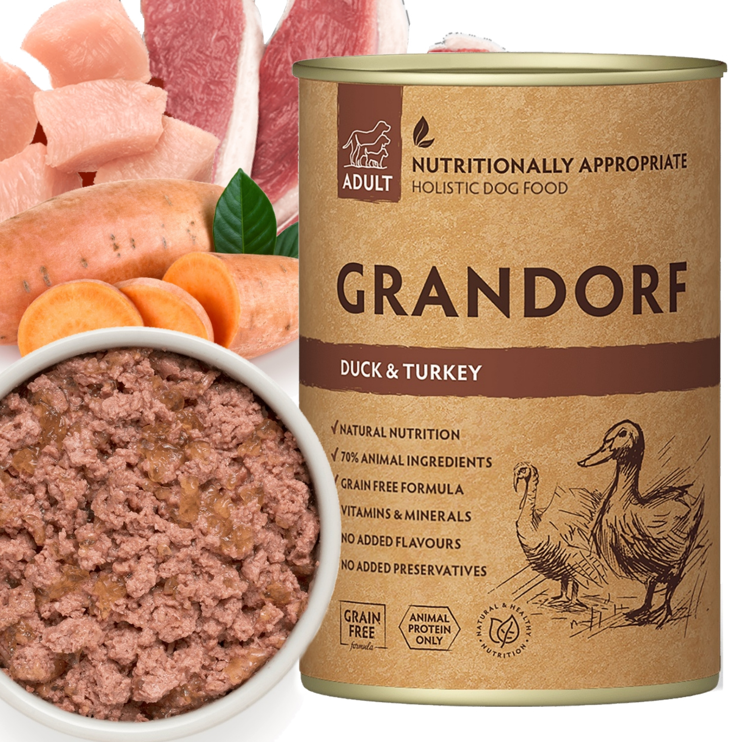 Grandorf indyk, kaczka adult 400 g