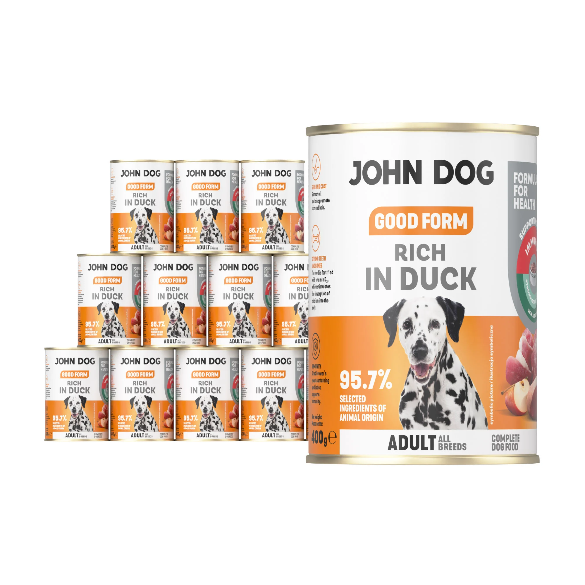 John Dog Good Form kaczka, wieprzowina adult 400 g × 12