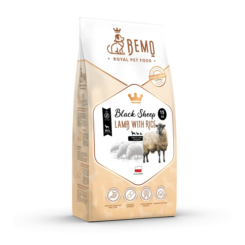 Bemo Black Sheep jagnięcina z ryżem adult 15 kg
