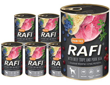 Rafi wieprzowina, wołowina adult 400 g × 24