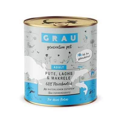 GRAU indyk, makrela, łosoś adult 800 g × 6