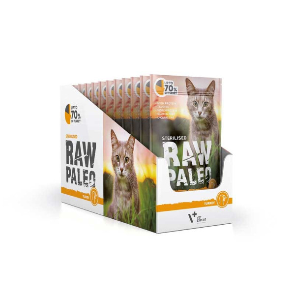 VetExpert Raw Paleo Sterilised indyk adult 100 g × 12
