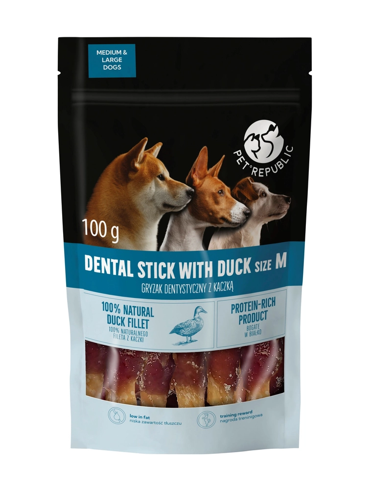 Pet Republic Dental Stick kaczka średnie rasy 100 g
