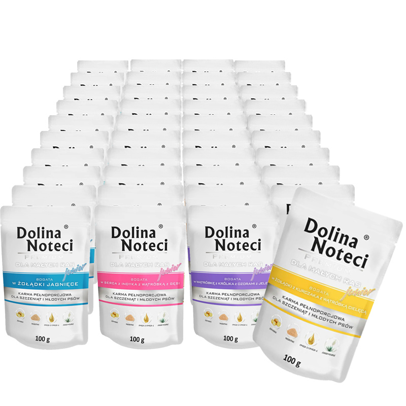 Dolina Noteci Premium indyk, jagnięcina, królik, kurczak junior małe rasy 100 g × 40